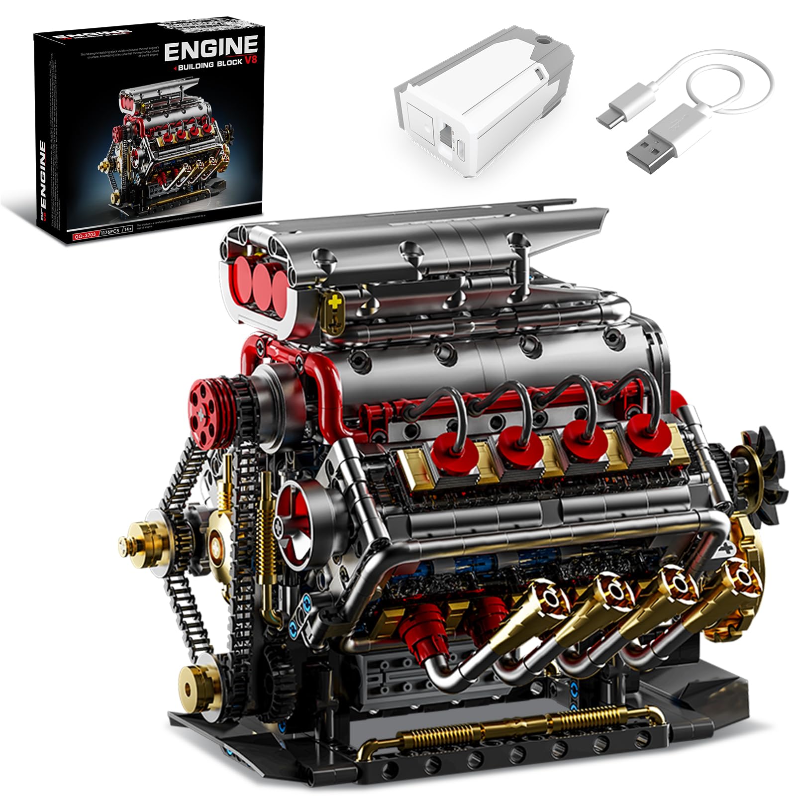 Amazon.com: BseSparklion V8 Engine Model Kit that Runs, 8-Cylinder